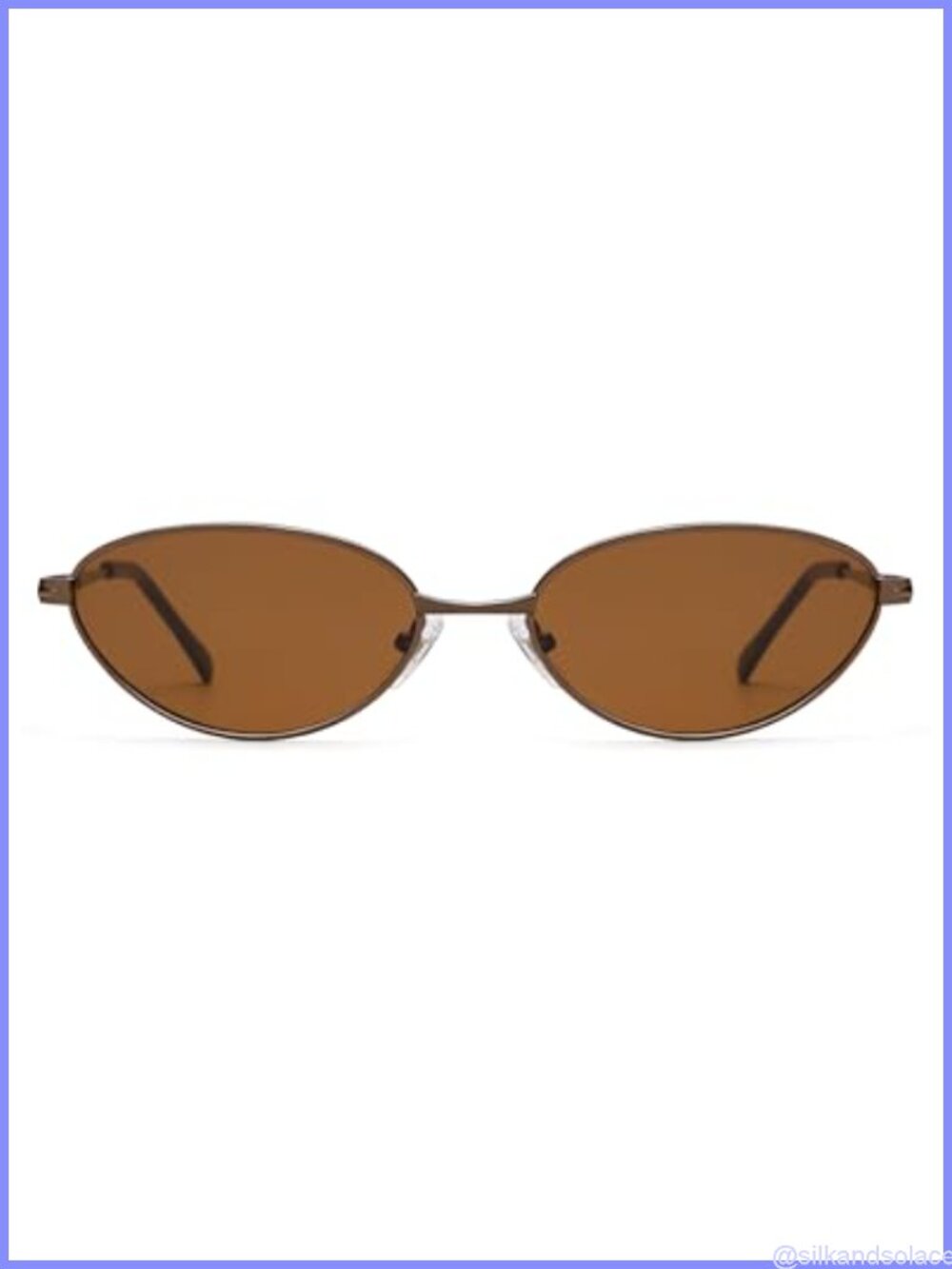Retro Oval Cat Eye Sunglasses UV400 Protection Half-Frame